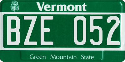 VT license plate BZE052