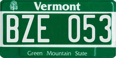 VT license plate BZE053