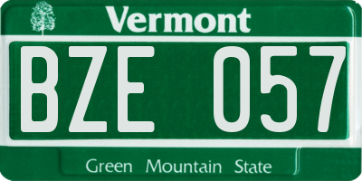 VT license plate BZE057