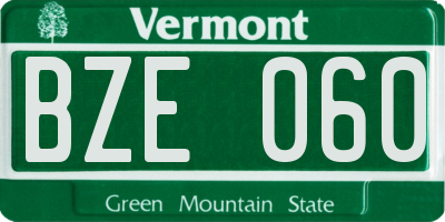VT license plate BZE060