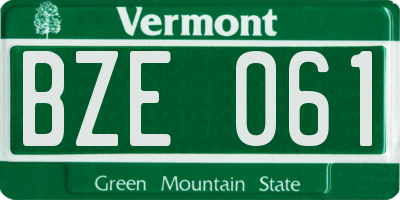VT license plate BZE061