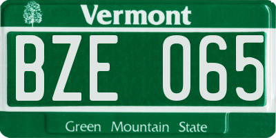 VT license plate BZE065