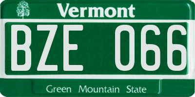 VT license plate BZE066