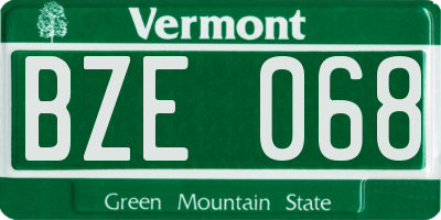 VT license plate BZE068