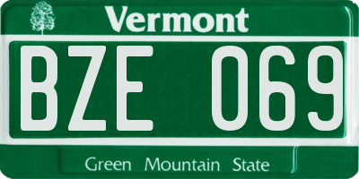 VT license plate BZE069