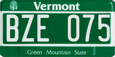 VT license plate BZE075