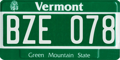 VT license plate BZE078