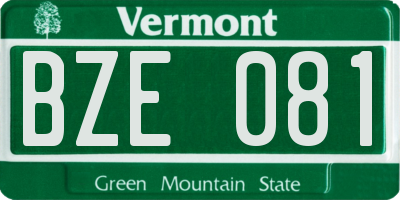 VT license plate BZE081