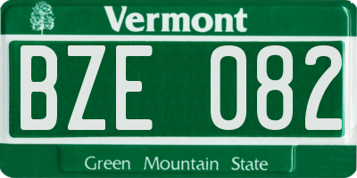 VT license plate BZE082