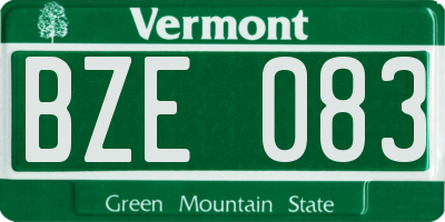 VT license plate BZE083