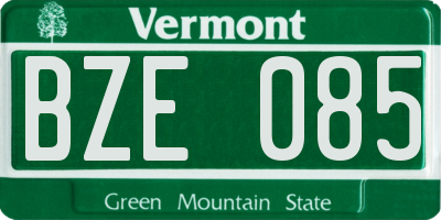 VT license plate BZE085