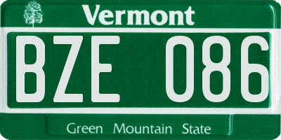 VT license plate BZE086