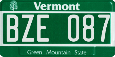 VT license plate BZE087