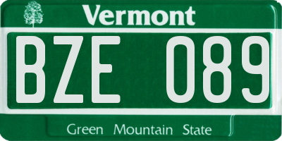 VT license plate BZE089