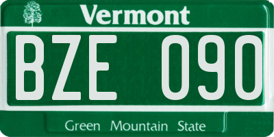 VT license plate BZE090