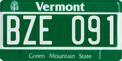 VT license plate BZE091