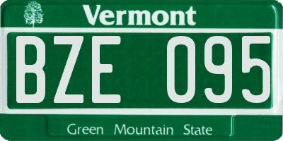 VT license plate BZE095