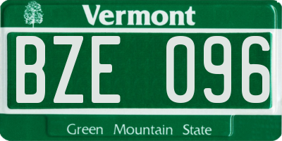 VT license plate BZE096