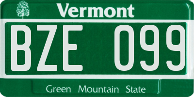 VT license plate BZE099