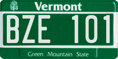 VT license plate BZE101