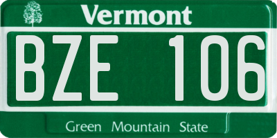 VT license plate BZE106