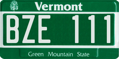 VT license plate BZE111