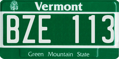 VT license plate BZE113