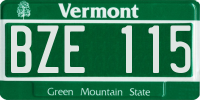 VT license plate BZE115