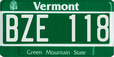 VT license plate BZE118