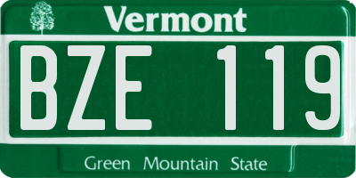 VT license plate BZE119