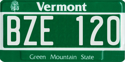 VT license plate BZE120