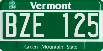 VT license plate BZE125