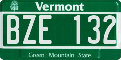 VT license plate BZE132