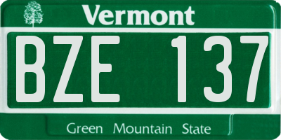 VT license plate BZE137