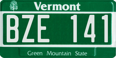 VT license plate BZE141