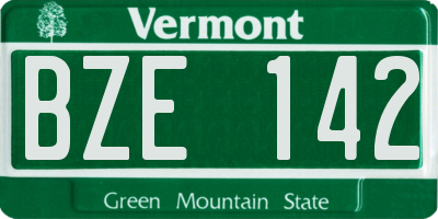 VT license plate BZE142