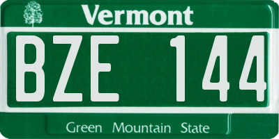 VT license plate BZE144