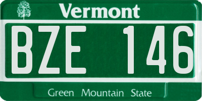 VT license plate BZE146