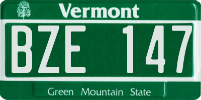 VT license plate BZE147