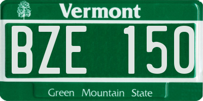 VT license plate BZE150