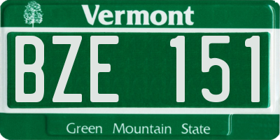 VT license plate BZE151