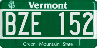 VT license plate BZE152