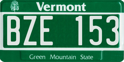 VT license plate BZE153