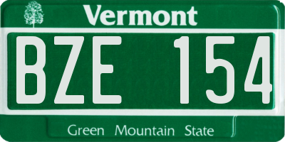 VT license plate BZE154