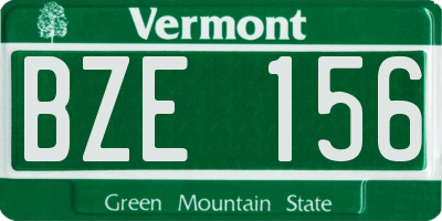 VT license plate BZE156