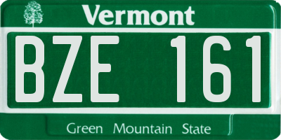 VT license plate BZE161