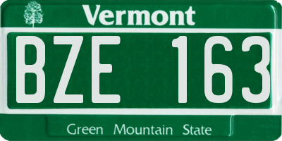 VT license plate BZE163