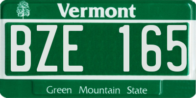VT license plate BZE165
