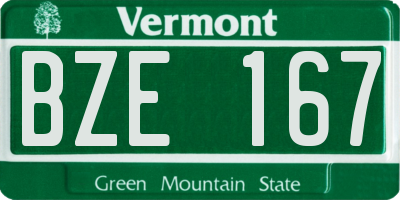 VT license plate BZE167