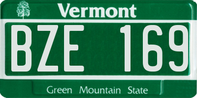 VT license plate BZE169